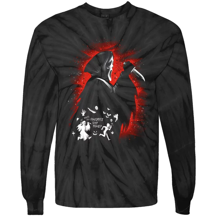 Ghost Face Halloween Tie-Dye Long Sleeve Shirt