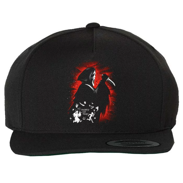 Ghost Face Halloween Wool Snapback Cap