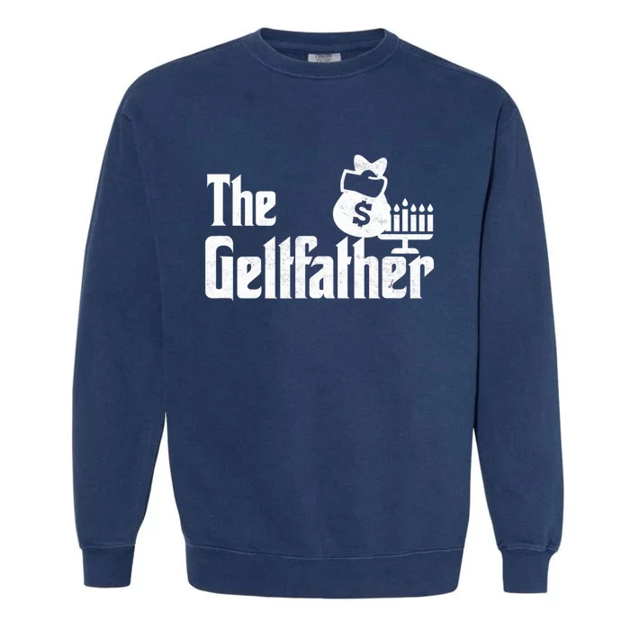 Gelt Father Hanukkah Dreidel Game Jewish Dad Menorah Latkes Garment-Dyed Sweatshirt