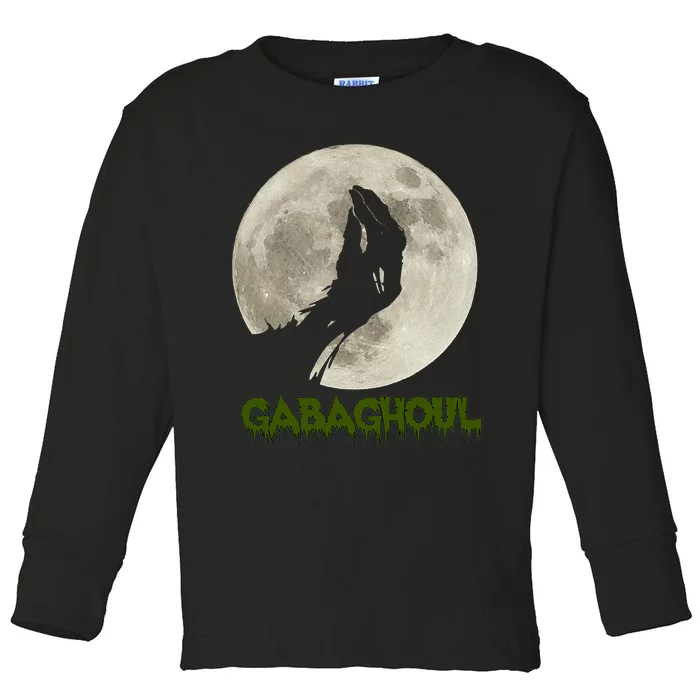 Gabaghoul Funny Hand Moon Halloween Toddler Long Sleeve Shirt