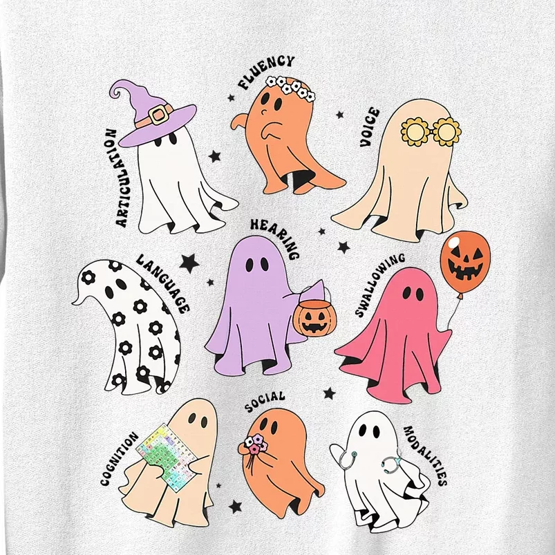 Ghost Friends Halloween AAC SLP Squad Speech Language Sweatshirt