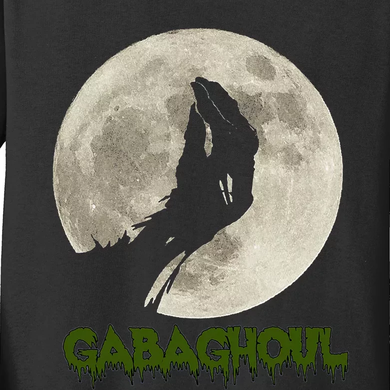 Gabaghoul Funny Hand Moon Halloween Kids Long Sleeve Shirt