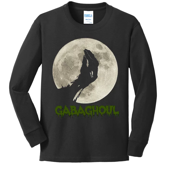 Gabaghoul Funny Hand Moon Halloween Kids Long Sleeve Shirt