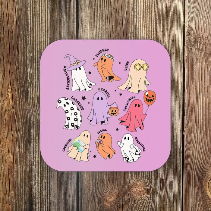 Ghost Friends Halloween Aac Slp Squad Speech Language Coaster