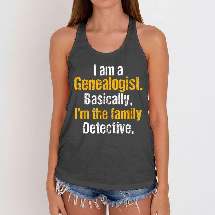 Genealogist Family Historian History Researcher Genealogy Women's Knotted Racerback Tank