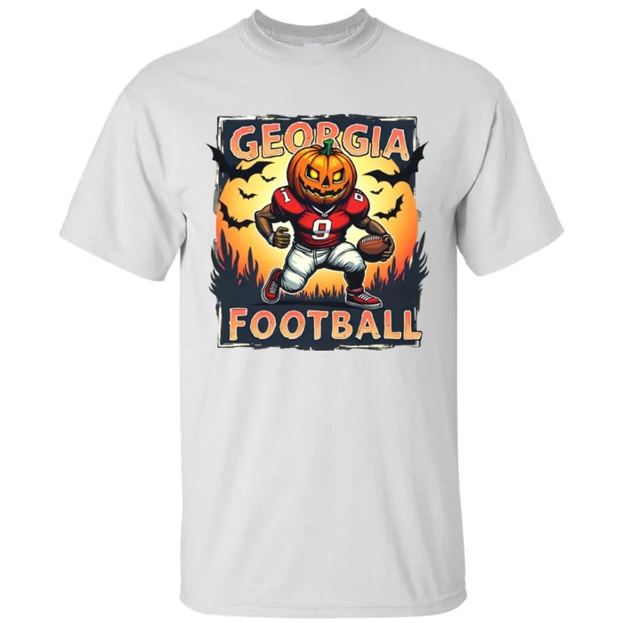 Georgia Football Halloween Pumpkin Player Spooky Georgia Jack O Lanter Tall T-Shirt