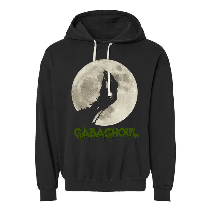 Gabaghoul Funny Hand Moon Halloween Garment-Dyed Fleece Hoodie