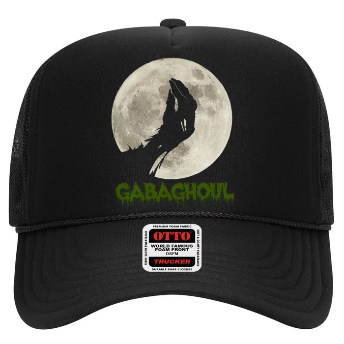 Gabaghoul Funny Hand Moon Halloween High Crown Mesh Trucker Hat