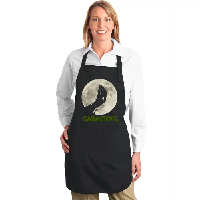 Gabaghoul Funny Hand Moon Halloween Full-Length Apron With Pocket