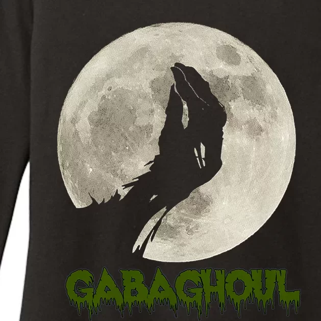 Gabaghoul Funny Hand Moon Halloween Womens CVC Long Sleeve Shirt