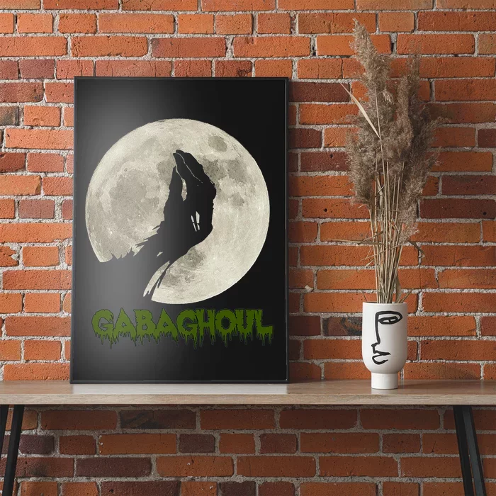 Gabaghoul Funny Hand Moon Halloween Poster