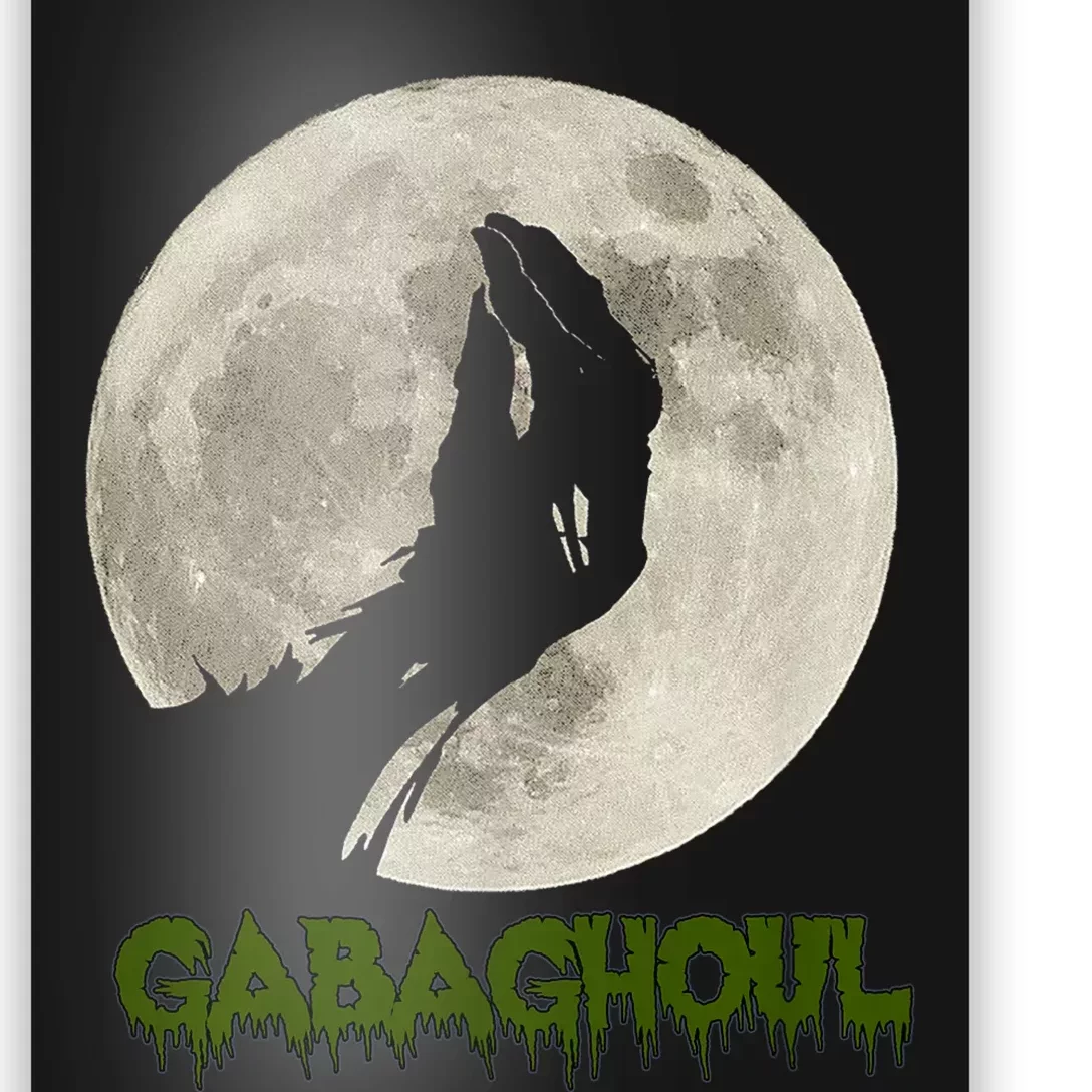 Gabaghoul Funny Hand Moon Halloween Poster