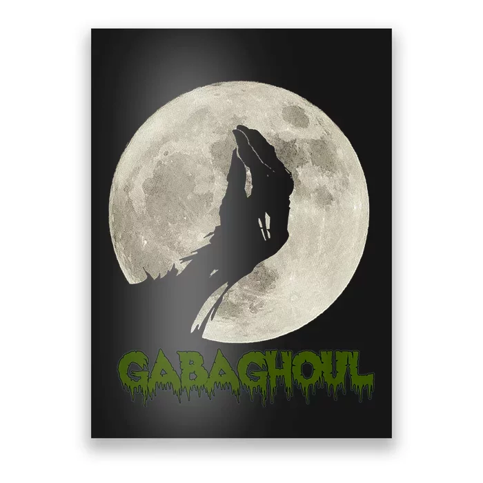 Gabaghoul Funny Hand Moon Halloween Poster