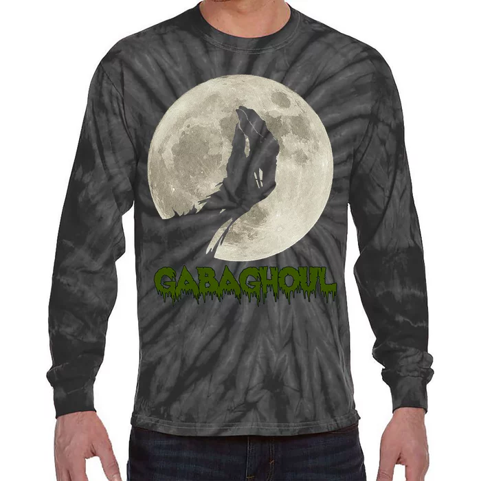 Gabaghoul Funny Hand Moon Halloween Tie-Dye Long Sleeve Shirt