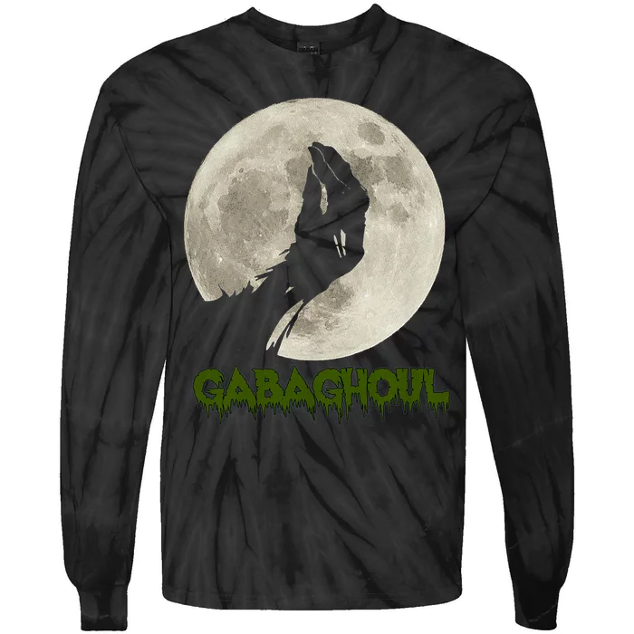 Gabaghoul Funny Hand Moon Halloween Tie-Dye Long Sleeve Shirt