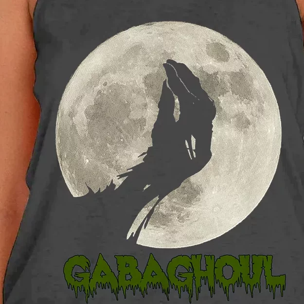 Gabaghoul Funny Hand Moon Halloween Women's Knotted Racerback Tank