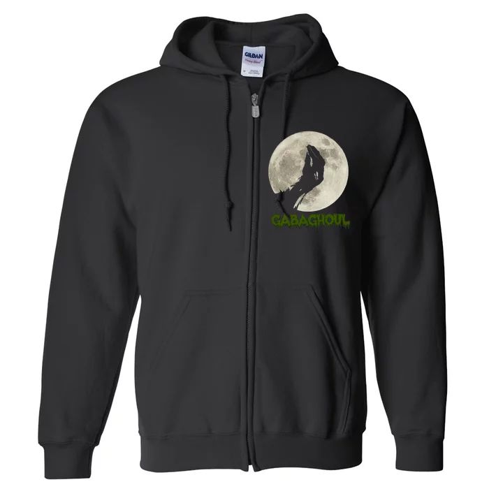 Gabaghoul Funny Hand Moon Halloween Full Zip Hoodie