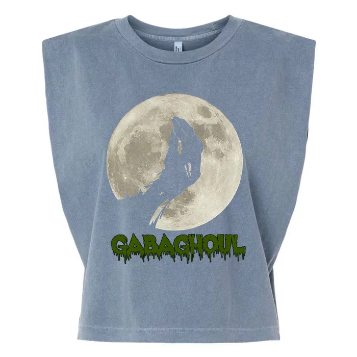 Gabaghoul Funny Hand Moon Halloween Garment-Dyed Women's Muscle Tee