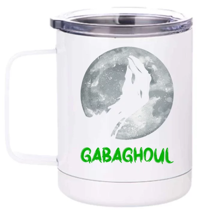 Gabaghoul Funny Hand Moon Halloween Gift Front & Back 12oz Stainless Steel Tumbler Cup