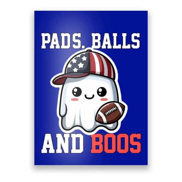 Ghost Football Halloween Football Fan Gift Poster