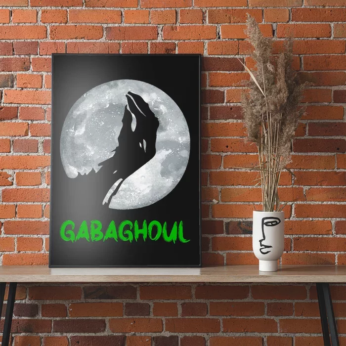 Gabaghoul Funny Hand Moon Halloween Poster