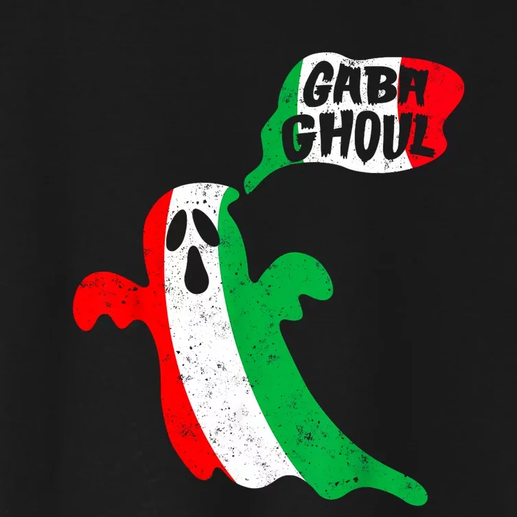 Gabaghoul Funny Haloween Italian Costume Gaba Ghoul Ghost Women's Crop Top Tee