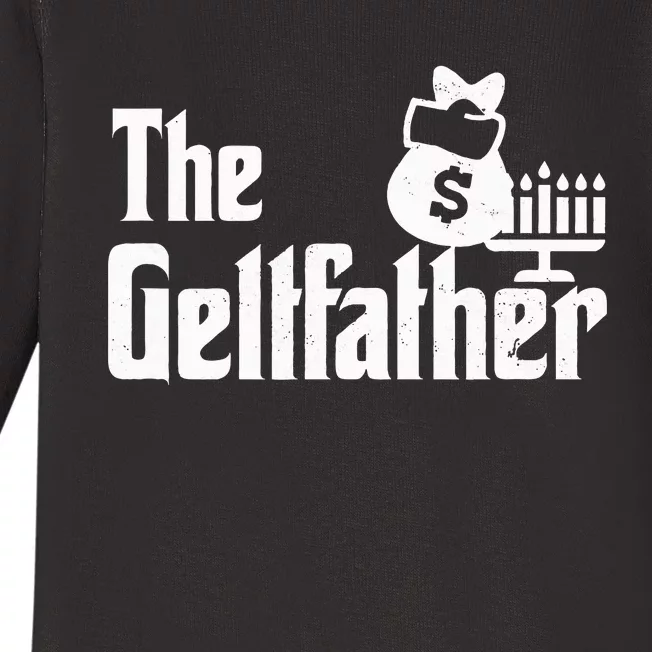 Gelt Father Hanukkah Dreidel Game Jewish Dad Menorah Latkes Baby Long Sleeve Bodysuit