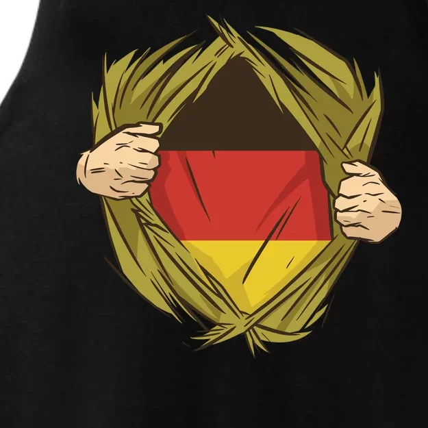 Germany Flag Hero Ladies Tri-Blend Wicking Tank