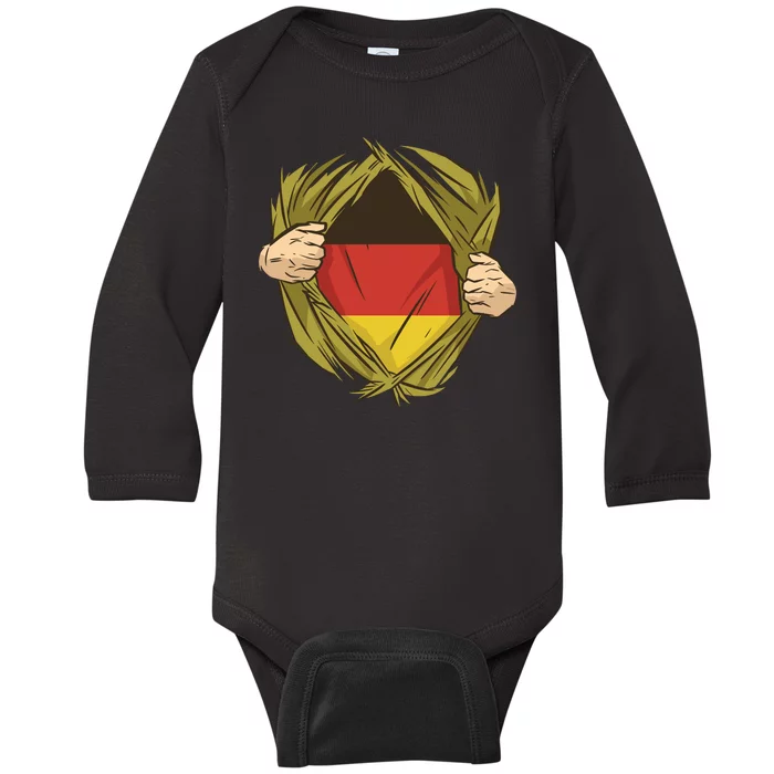 Germany Flag Hero Baby Long Sleeve Bodysuit