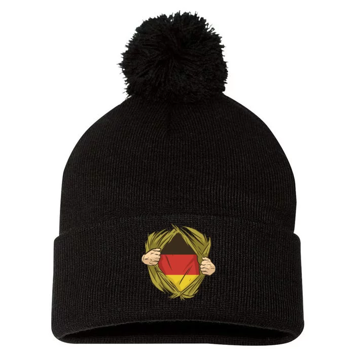 Germany Flag Hero Pom Pom 12in Knit Beanie