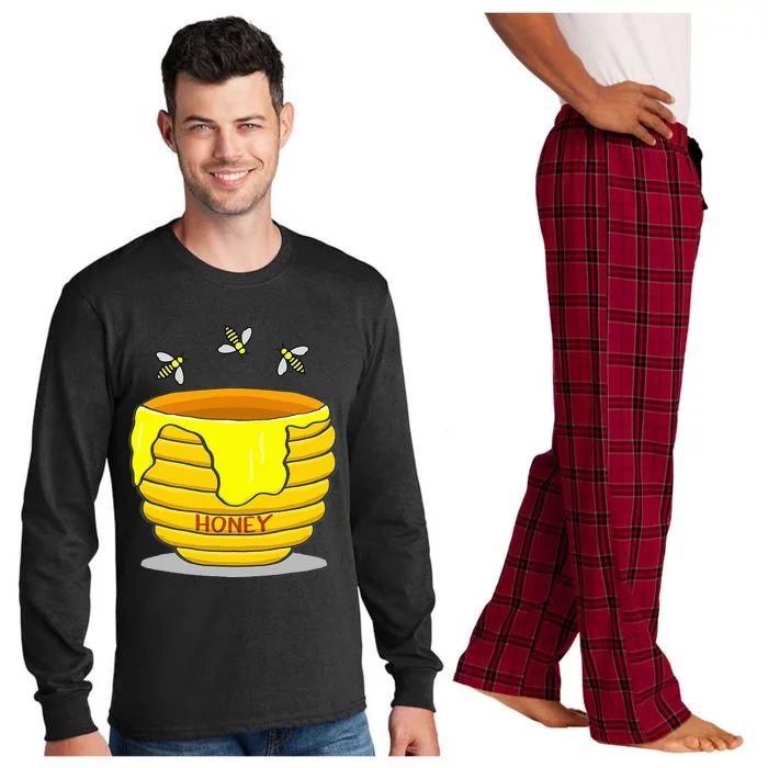 Gift for Honey Pot With Honey Bees Sweet Long Sleeve Pajama Set