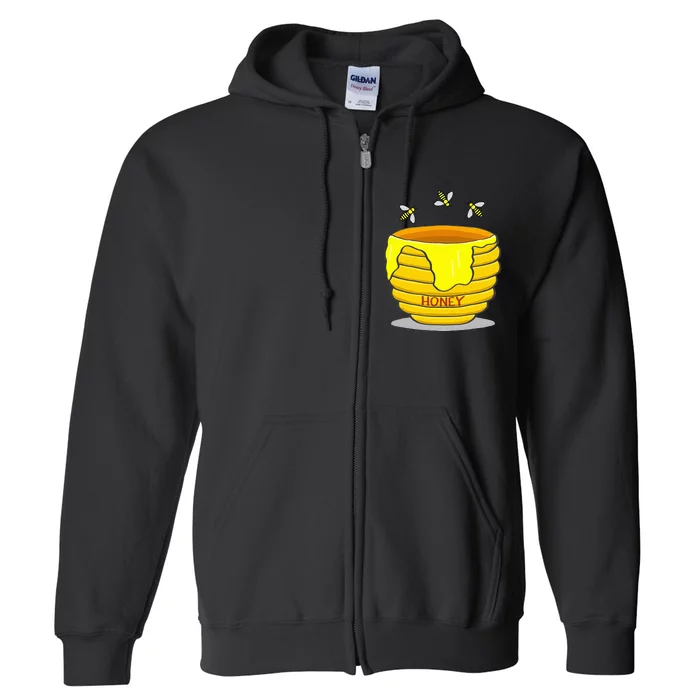 Gift for Honey Pot With Honey Bees Sweet Full Zip Hoodie