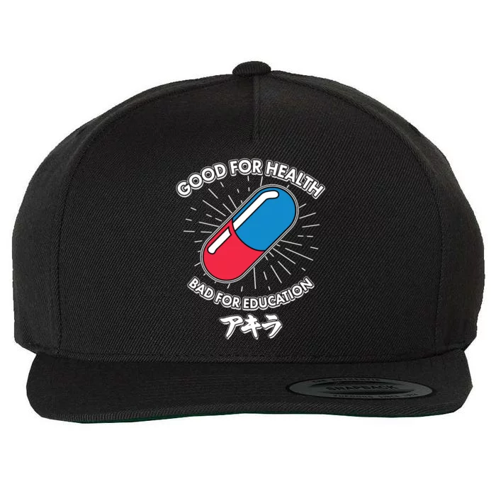 Good For Health Bad For Education Logo Anime Fan Wool Snapback Cap