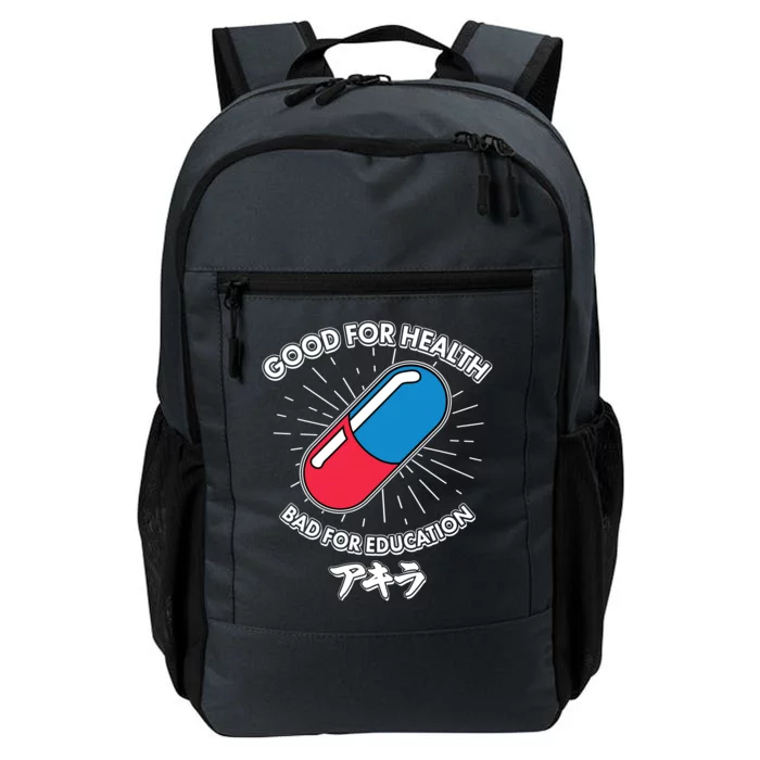 Good For Health Bad For Education Logo Anime Fan Daily Commute Backpack