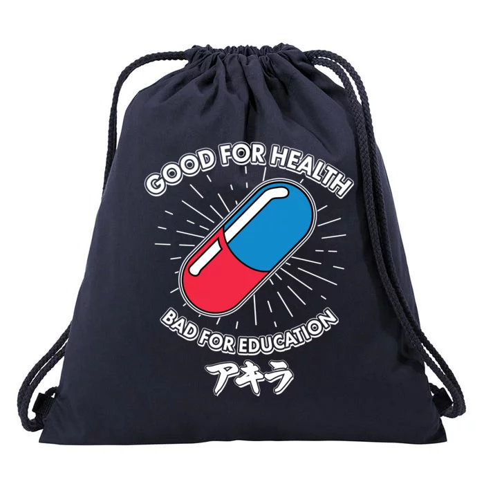 Good For Health Bad For Education Logo Anime Fan Drawstring Bag