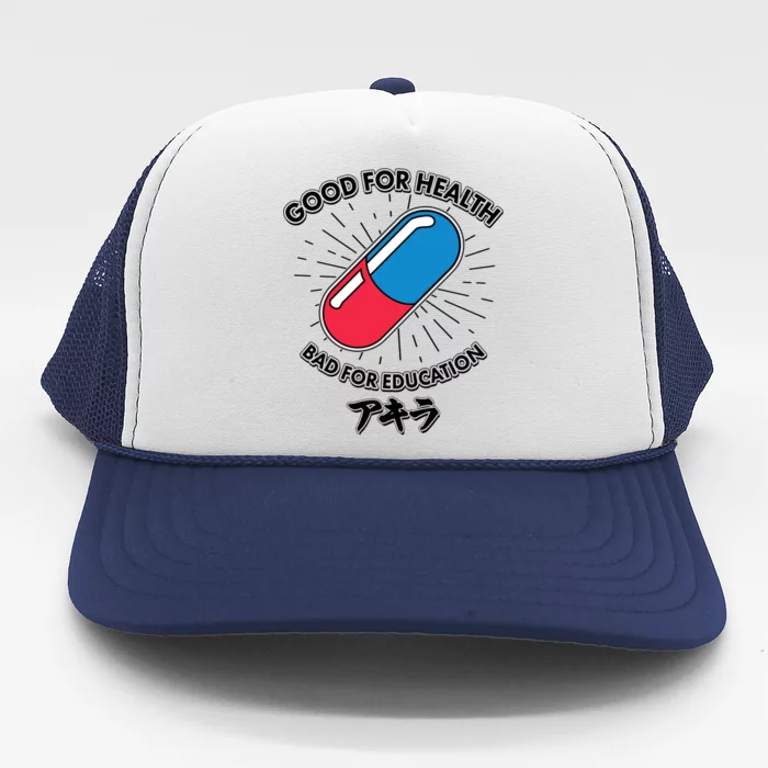 Good For Health Bad For Education Logo Anime Fan Trucker Hat