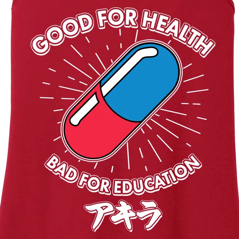 Good For Health Bad For Education Logo Anime Fan Ladies Essential Tank