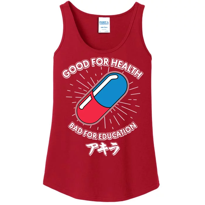 Good For Health Bad For Education Logo Anime Fan Ladies Essential Tank