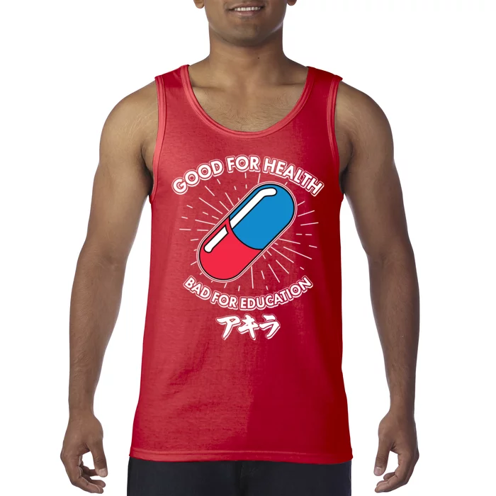 Good For Health Bad For Education Logo Anime Fan Tank Top