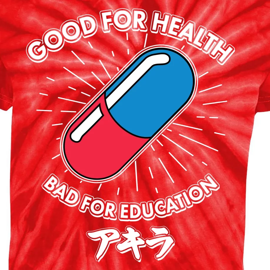 Good For Health Bad For Education Logo Anime Fan Kids Tie-Dye T-Shirt