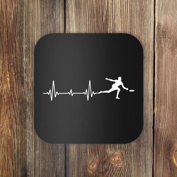 Great Frisbee Heartbeat Gift Ultimate Coaster