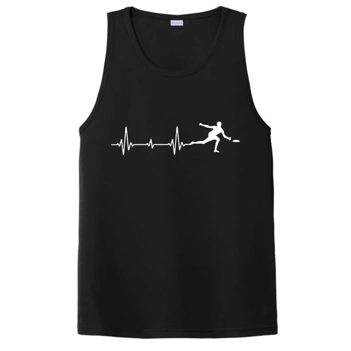 Great Frisbee Heartbeat Gift Ultimate Performance Tank