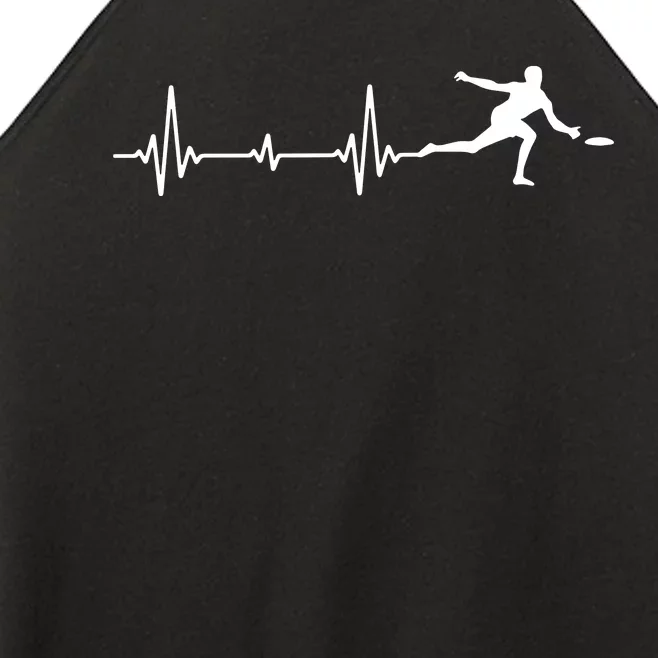 Great Frisbee Heartbeat Gift Ultimate Women’s Perfect Tri Rocker Tank