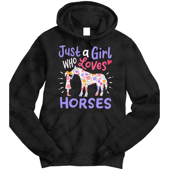 Gift for Horse Lovers Just A Who Loves Horses Tie Dye Hoodie