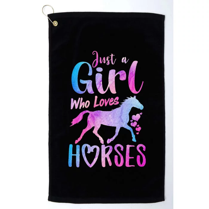 Gift for Horse Lovers Just A Who Loves Horses Platinum Collection Golf Towel