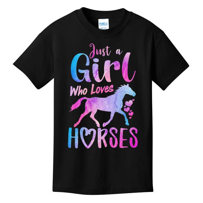 Gift for Horse Lovers Just A Who Loves Horses Kids T-Shirt