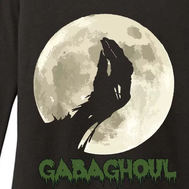 Gabaghoul Funny Hand Moon Halloween Womens CVC Long Sleeve Shirt