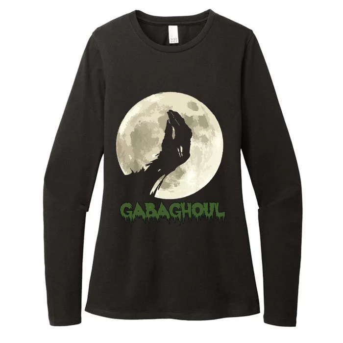 Gabaghoul Funny Hand Moon Halloween Womens CVC Long Sleeve Shirt