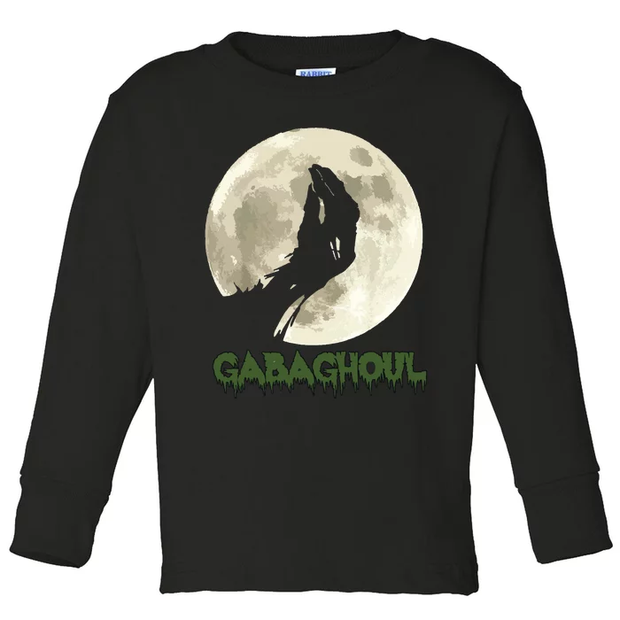 Gabaghoul Funny Hand Moon Halloween Toddler Long Sleeve Shirt