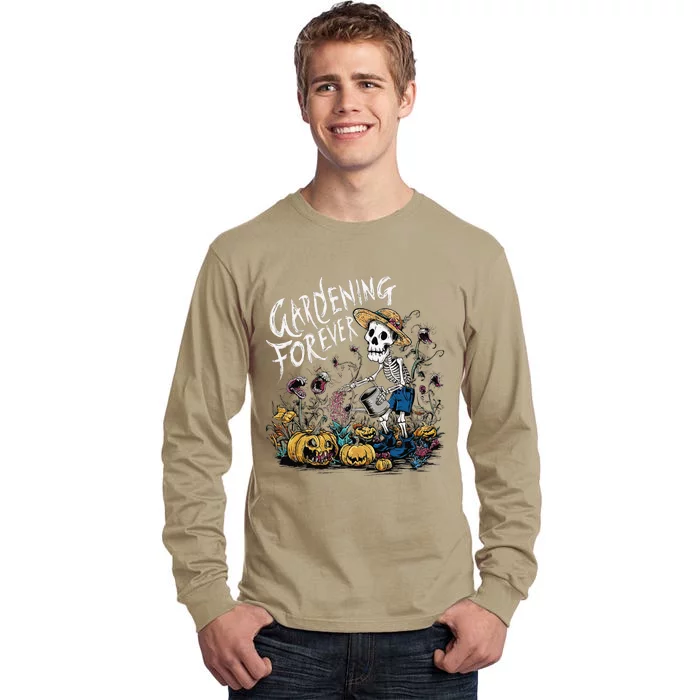 Gardening Forever Halloween Skeleton Gardening Tall Long Sleeve T-Shirt